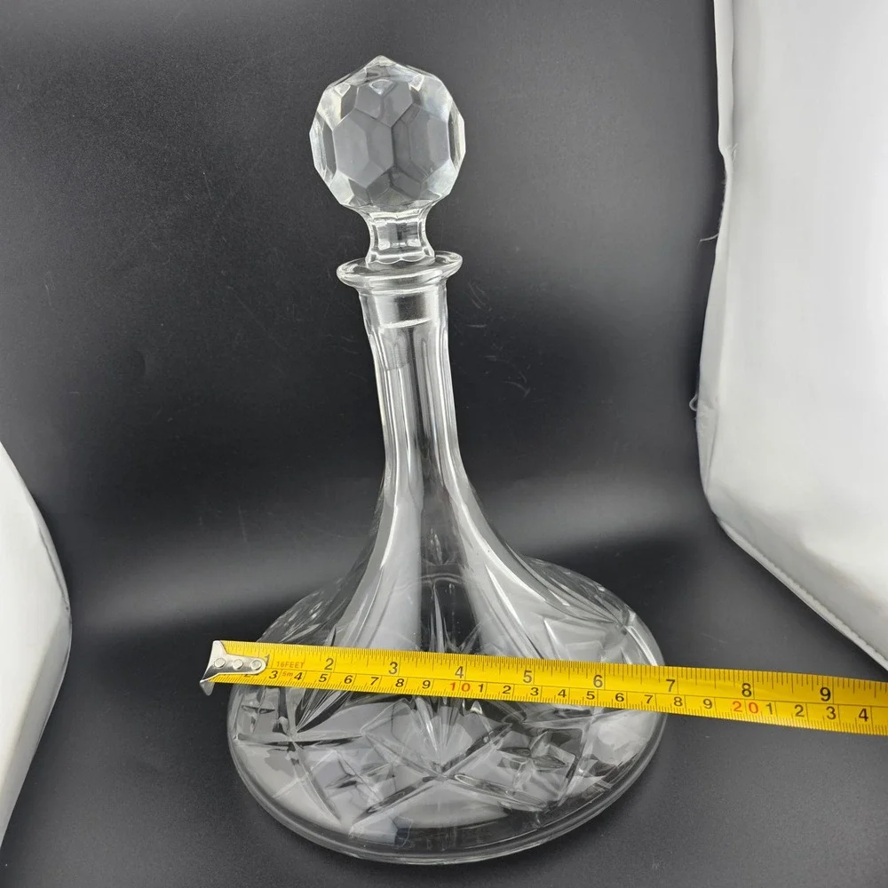 Illusions Samobor 24% Lead Crystal Ships Decanter‎ w/ Stopper Yugoslavia Handcut